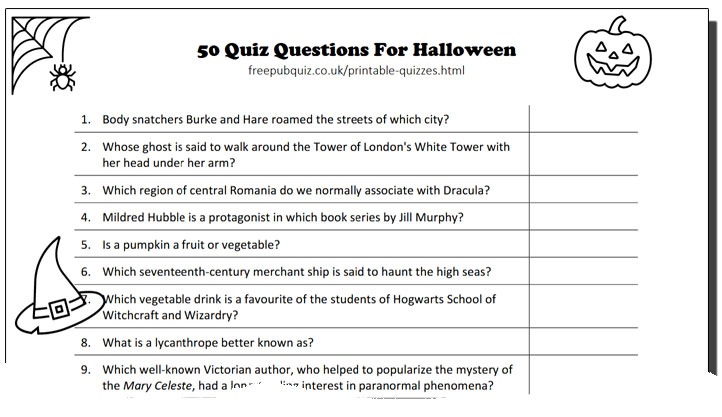 halloween quiz image
